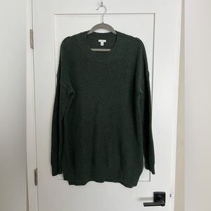 bp dark green knit tunic sweater
